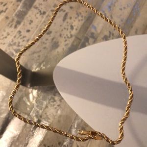 Gorgeous white & yellow gold rope necklace